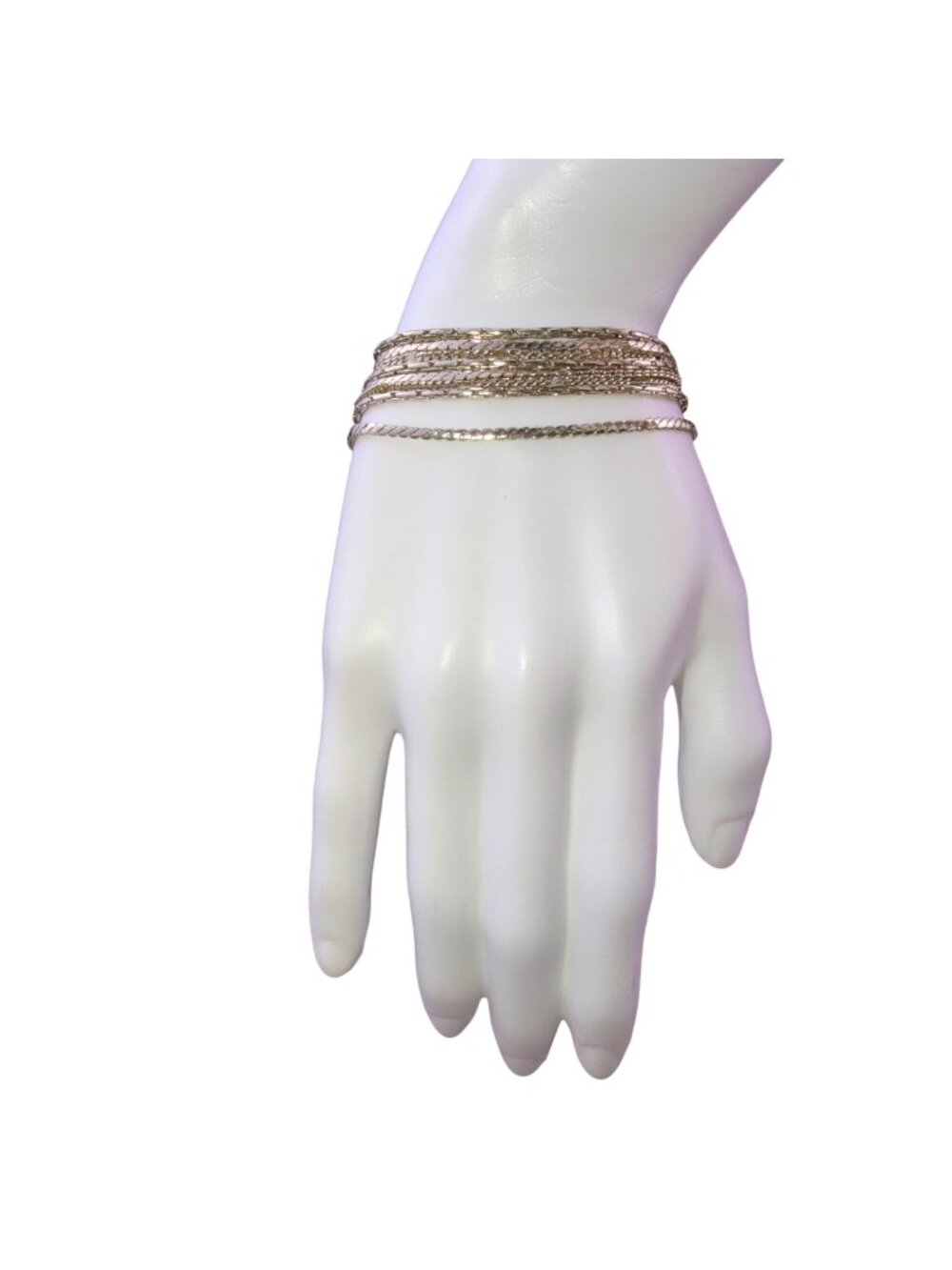 Ann Taylor Women Gold Tone Metal Multi-Strand Chain Toggle Bracelet 7.5 Inches